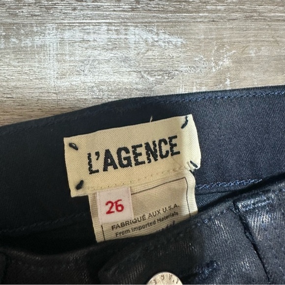 Lagence Margot High Rise Skinny In Navy Coated Size 26 - Picture 4 of 6